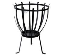 Esschert Design Fire Bucket Bowl Black Metal Round Garden Handle
