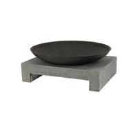 Esschert Design Granito Fire Bowl with Rectangular Base, Black, 59 x 59 x 23 cm, FF135