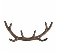 Esschert Design Rustic Cast Iron Antler Hooks DB76, Brown, 4.5"H