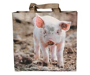 Esschert Design TP140 Shopping Tote Bag Farm Yard Animals Design, Polypropylene Fabric, Polyester, 39.5 x 14.5 x 40 cm, Multicoloured