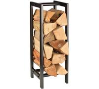 Esschert Design Wood Storage Rack and Carrier Black Firewood Log Rack Carrier