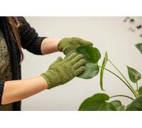 Esschert Pair of Microfibre Plant Duster Gloves Green Gardening Leaf Shine Dust Tool