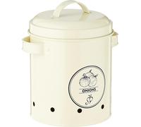 Kitchen Storage Tin Onions Food Container Metal French Country Lid Home Decor