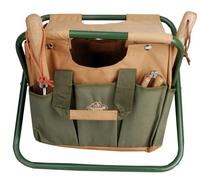 Esscherts Garden Tool Stool- Seat & Tool Holder Green & Brown-FREE DELIVERY