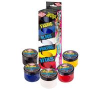 Essdee Fabric Block Printing Ink Primary Colours Set of 5, Black, Blue, White, Yellow and Red, 150ml x5