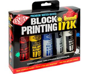 Essdee Premium Quality Block Printing Ink (Pack of 5 Primary Colours),19 x 18 x 4 cm