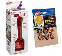 ESSDEE, R1 Lino Roller, 2" & SoftCut Printmaking and Carving Blocks, PVC, Multi-Colour, 200x150mm