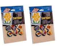 ESSDEE SoftCut Printmaking and Carving Blocks, PVC, Multi-Colour, 200x150mm (Pack of 2)