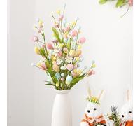 ESSECMBS Artificial Easter Egg Tree Branches Cute Easter Eggs Pick Plant Vase Filler (3Pcs, 50cm / 20inch)