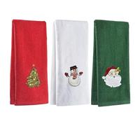 ESSECMBS Christmas Hand Towels Set 3 Pack Kitchen Dish Towels Dishcloths for Bathroom Housewarming Gifts Decorations (Pack of 3, 30x45cm)