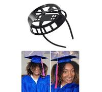 ESSECMBS Graduation Cap Insert Protector Black Plastic Graduation Hat Remix 2024 Grad. Cap Headband Support Secure Your Hairstyle (1, Black, One Size)