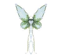 ESSECMBS Halloween Forest Fairy Wings for Women Girls Creative Butterfly Wings with 3D Flowers and Leaves Decor for Cosplay (one size, 63 * 48cm / 25 * 19inch, B-Blue)