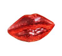 ESSECMBS Valentines Day Red Lips Sculpture Home Decorations Indoor Silver Disco Mosaic Lip Figurine Table Ornaments (Red, 20 * 12.5 * 8cm/7.87 * 4.92 * 3.15 inches)