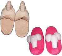 ESSECMBS Womens Funny Slippers Hilarious Penis Breast Winter Slippers Warm Plush Slippers Valentines Day Gifts for Her (A1+A2, Adult, Women, One Size, Alpha, UK Footwear Size System, Medium)