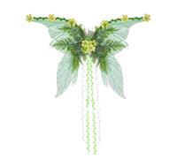ESSECMBS Womens Halloween Forest Fairy Wings Girls Butterfly Wings with 3D Daisy Flowers & Leaves for Cosplay Dress Up Party (Green, 70 * 48cm)