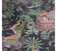 Esselle Home Emperor's Garden Black Multicoloured Wallpaper