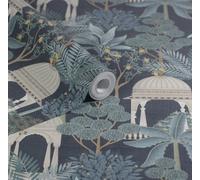 Esselle Home Exotic Pavilion Navy Wallpaper