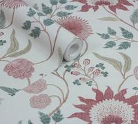 Esselle Home Fable Trail Linen/raspberry/green Wallpaper