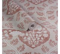 Esselle Home Floral Cartouche Warm Spice Wallpaper