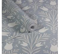 Esselle Home Heritage Tulip Chalky Blue Wallpaper