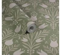 Esselle Home Heritage Tulip Spring Green Wallpaper