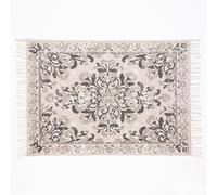 Kew 120X170Cm Grey Antique Printed Rug With Tassel