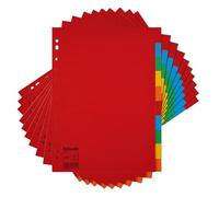 Esselte 10 Packs A4 Card File Dividers, 10 Parts Coloured Folder Dividers for Ring Binders and Lever Arch Files, Made from durable, Eco Friendly Recycled Card
