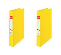 Esselte 2 Ring Binder, PP, Holds up to 190 Sheets, Vivida Range, 42 mm Spine, 14450 - A4, Yellow (Pack of 2)