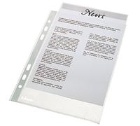 Esselte 23782 Plastic Punched Pocket , Clear Matt Finish, Top Open, 43 Micron Polypropylene, Pack of 100,Transparent,A5