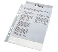 Esselte Plastic Punched Pocket A5, Clear Matt Finish, Top Open, 43 Micron Polypr