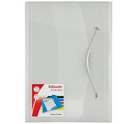 Esselte 3-Flap Folder, Holds up to 150 A4 Sheets, Elastic Closure, Flexible Plastic, White, Vivida Range, 624044