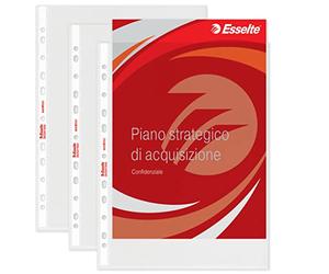 Esselte 392597600 Heavy Duty Punched Pocket, Pack of 25, Holds up to 80 A4 sheets, Maxi Format, Transparent, 100 Micron PP Material, 259760