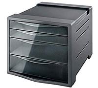 Esselte 4 Drawer Cabinet, Organiser, Intego Range, Transparent, Translucent Smoked Grey