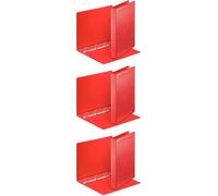Esselte 4 Ring Binder 3 Pack, PP, Holds up to 190 Sheets, A4, Red