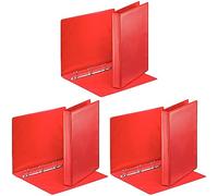 Esselte 4 Ring Binder, PP, Holds up to 190 Sheets, 30 mm Spine, 49731 - A4, Red (Pack of 3)