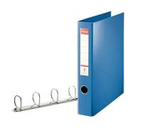 Esselte 4-Ring Binder 82405 - PP, 60 mm Spine, Holds up to 380 Sheets - A4, Blue