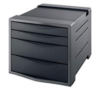 Esselte 623761 4 Europost Drawer Cabinet, Organiser, Vivida Range, Black