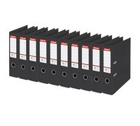 Esselte 811370 Number 1 Power 75 mm A4 Lever Arch File - Black, Pack of 10