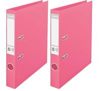 Esselte A4 5 cm Spine Plastic Lever Arch File - Solea Red (Pack of 2)