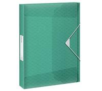 Esselte A4 Box File, Holds 200 Sheets, 25mm Spine, Translucent Document Storage Organiser Folder, Home/Office, Embossed Pattern, Colour'Breeze Range, Green, 626260
