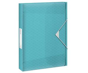 Esselte A4 Box File, Holds 200 Sheets, 25mm Spine, Translucent Document Storage Organiser Folder, Home/Office, Embossed Pattern, Colour'Breeze Range, Blue, 626259