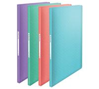 Esselte A4 Display Book with 40 Pockets, 80 Sheet Capacity, for Presenting & Storing Papers/Documents, Home/Office, Embossed Pattern, Colour'Breeze Range, Assorted Shade, 626229