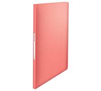 Esselte A4 Display Book With 60 Pockets, 120 Sheet Capacity, For Presenting & Storing Papers/Documents, Home/Office, Embossed Pattern, Colour'Breeze Range, Coral, 628443
