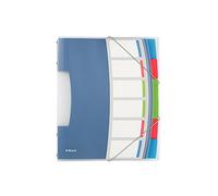 Esselte A4 Divider Book, Translucent, Integrated Index with 6 Compartments, Holds Up to 200 Sheets, Elastic Closure, White, VIVIDA Range, 624029