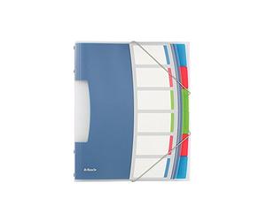 Esselte A4 Divider Book, Translucent, Integrated Index with 6 Compartments, Holds Up to 200 Sheets, Elastic Closure, White, VIVIDA Range, 624029