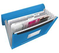 Esselte A4 Expanding Project File, Integrated Index with 6 Expanding Compartments, Elastic Closure, Flexible Plastic, Blue, VIVIDA Range, 624015