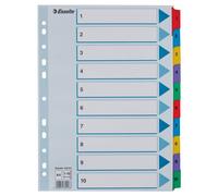 Esselte A4 Index Tabs Mylar Brightly Coloured Organisation Stationery 10 Pack