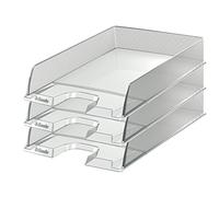 Esselte A4 Letter Tray, Glass Clear, Pack of 10, Europost Range, 623603