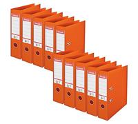 Esselte, A4 Lever Arch File, 75 mm Spine, 500 sheets Capacity, PP, Plastic Cover, No. 1 Mechanism, Files & Folders, Orange, Pack 10, 628542