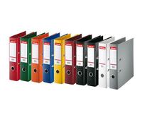Esselte A4 Lever Arch File, Pack of 10 Assorted Colours - 75mm Width, Standard Mechanism, 500 Sheet Capacity, Durable Plastic Cover, Spine Label, FSC® Certified, Home & Office File Organiser